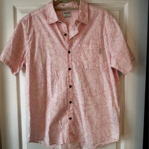 Hurley Button Down Shirt Men's Size Medium Pink Hawaiian - Worn Twice